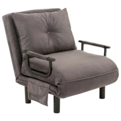 Fauteuil convertible gris inclinaison réglable 175 cm IBARRA