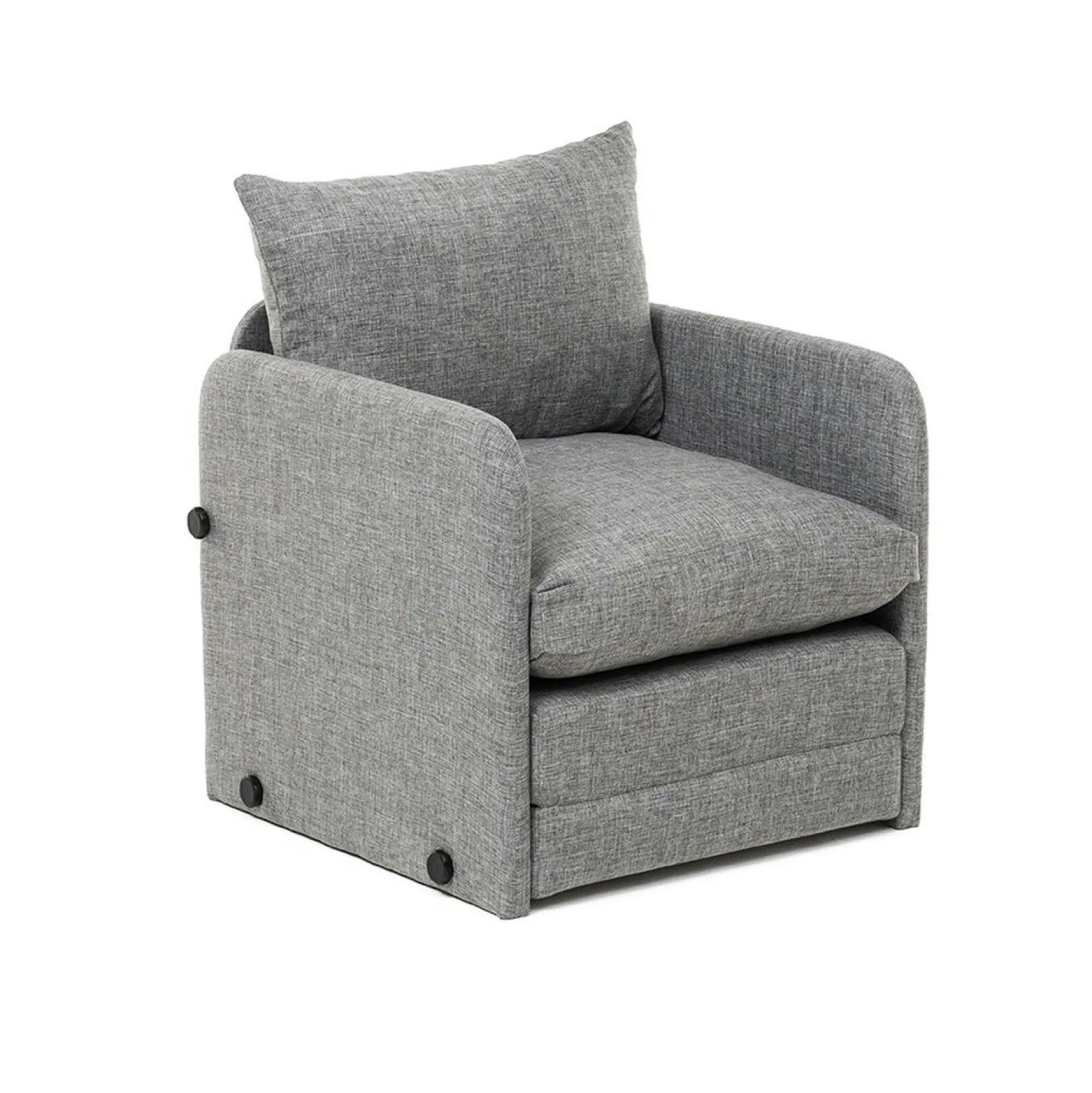 Fauteuil convertible gris lin 1 place couchage 200 cm ORURO