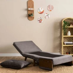 Fauteuil convertible gris orage 1 place couchage 190 cm LOJA