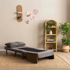 Fauteuil convertible gris orage 1 place couchage 190 cm LOJA