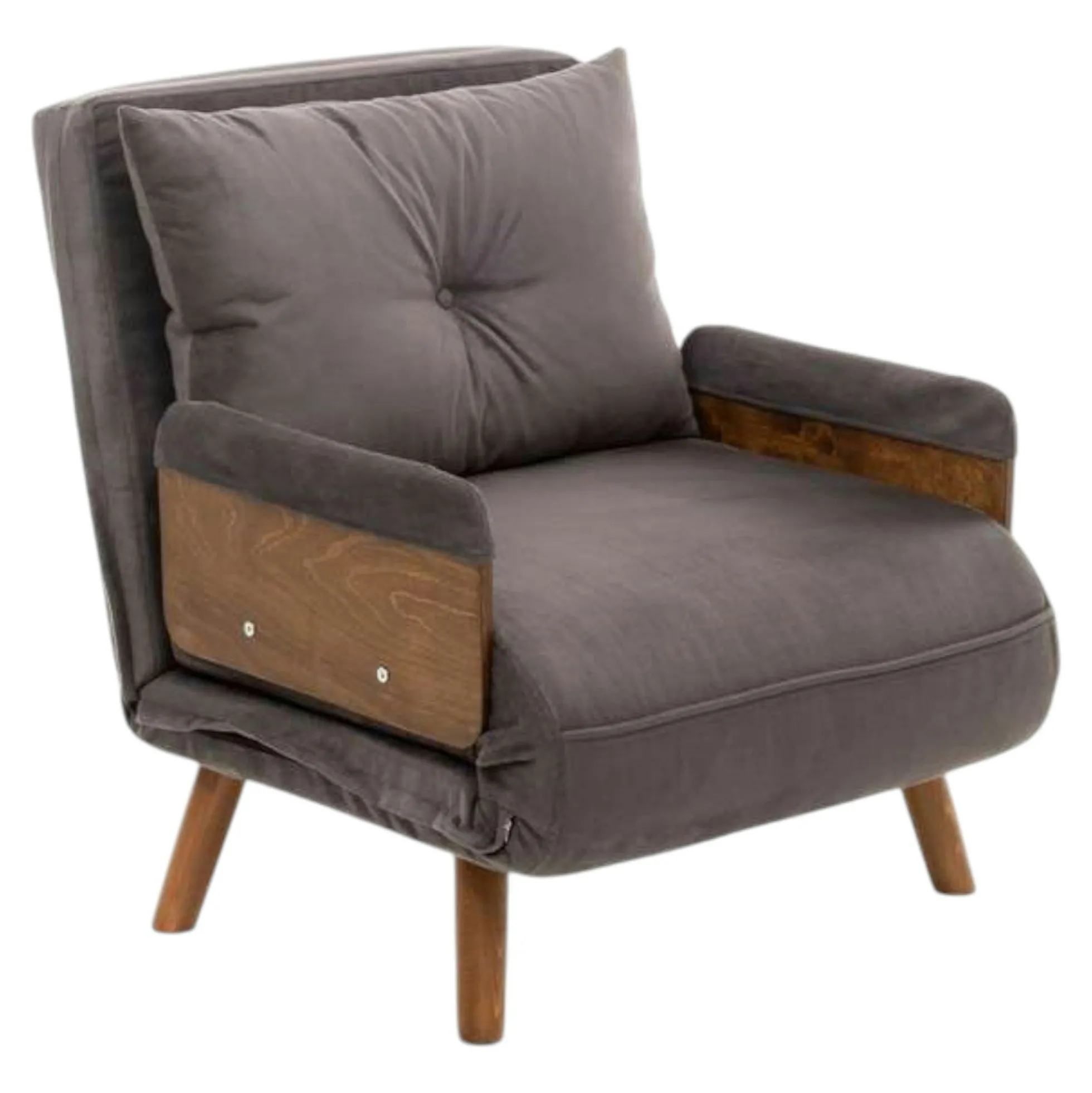 Fauteuil convertible gris orage 1 place couchage 190 cm LOJA