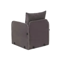 Fauteuil convertible gris velours couchage 200 cm ORURO