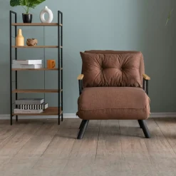 Fauteuil convertible marron 1 place couchage 175 cm MODI