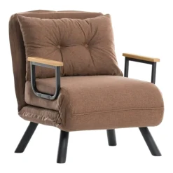 Fauteuil convertible marron 1 place couchage 175 cm MODI