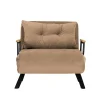 Fauteuil convertible marron clair couchage 175 cm MODI