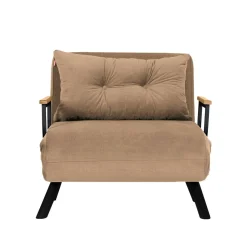 Fauteuil convertible marron clair couchage 175 cm MODI