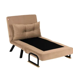 Fauteuil convertible marron clair couchage 175 cm MODI