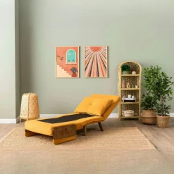 Fauteuil convertible moutarde 1 place couchage 190 cm LOJA