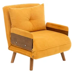 Fauteuil convertible moutarde 1 place couchage 190 cm LOJA