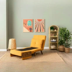 Fauteuil convertible moutarde 1 place couchage 190 cm LOJA