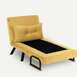 Fauteuil convertible moutarde - coussin assorti MODI