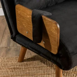 Fauteuil convertible noir 1 place couchage 190 cm LOJA