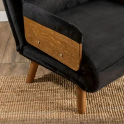 Fauteuil convertible noir 1 place couchage 190 cm LOJA