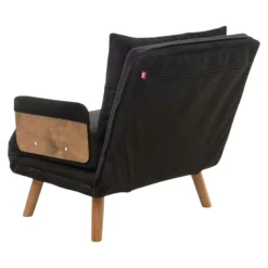 Fauteuil convertible noir 1 place couchage 190 cm LOJA