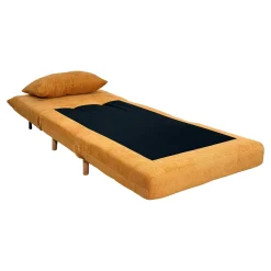 Fauteuil convertible 1 place moutarde - coussin inclus PALAU