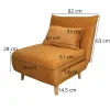 Fauteuil convertible 1 place rouille - coussin inclus PALAU
