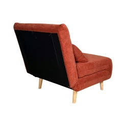 Fauteuil convertible 1 place rouille - coussin inclus PALAU