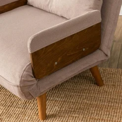Fauteuil convertible rose poudré 1 place couchage 190 cm LOJA