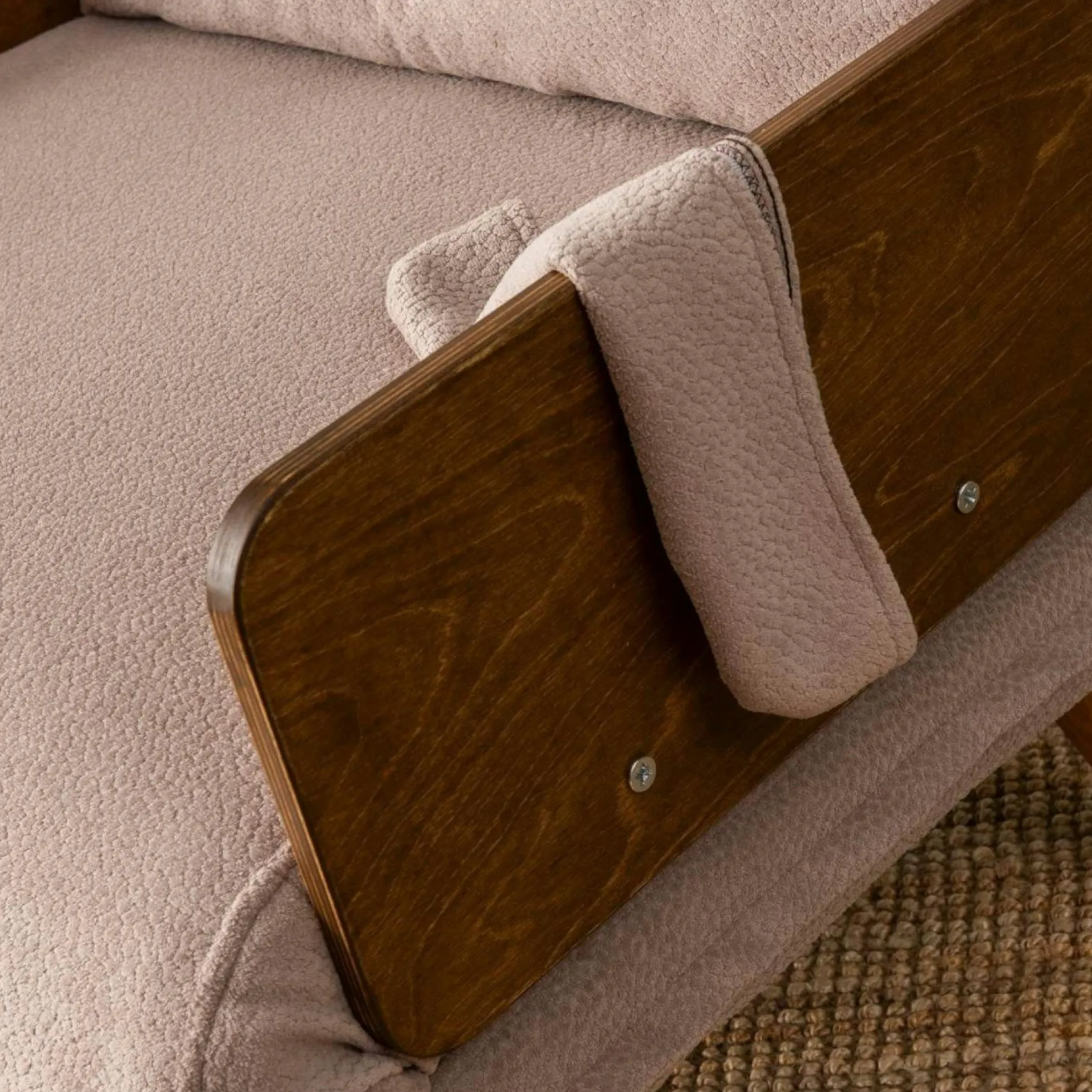 Fauteuil convertible rose poudré 1 place couchage 190 cm LOJA