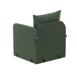 Fauteuil convertible vert foncé lin couchage 200 cm ORURO