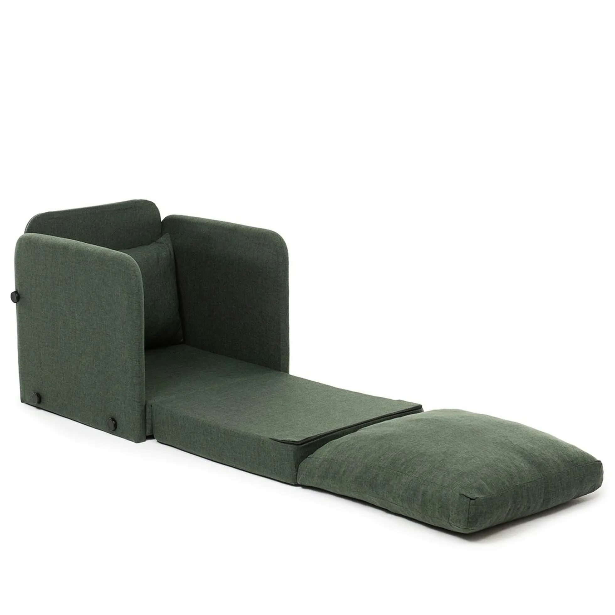 Fauteuil convertible vert foncé lin couchage 200 cm ORURO