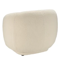Fauteuil cosy tissu bouclette écru COLOMBUS