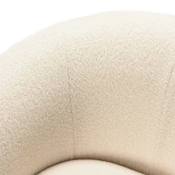 Fauteuil cosy tissu bouclette écru COLOMBUS