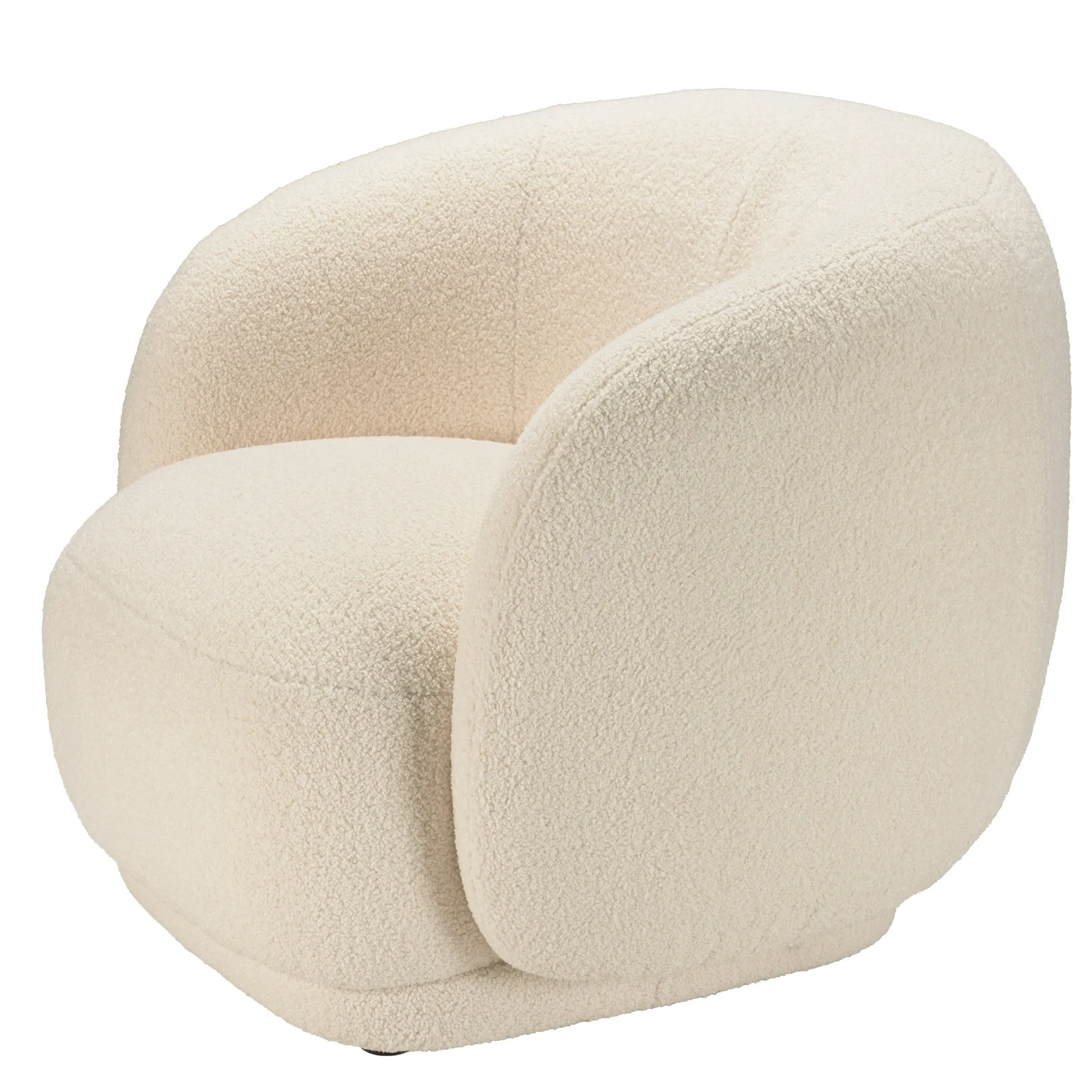 Fauteuil cosy tissu bouclette écru COLOMBUS