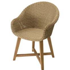 Fauteuil de jardin arrondi résine tressée beige (lot de 2) MANY