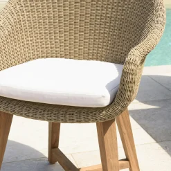 Fauteuil de jardin arrondi résine tressée beige (lot de 2) MANY