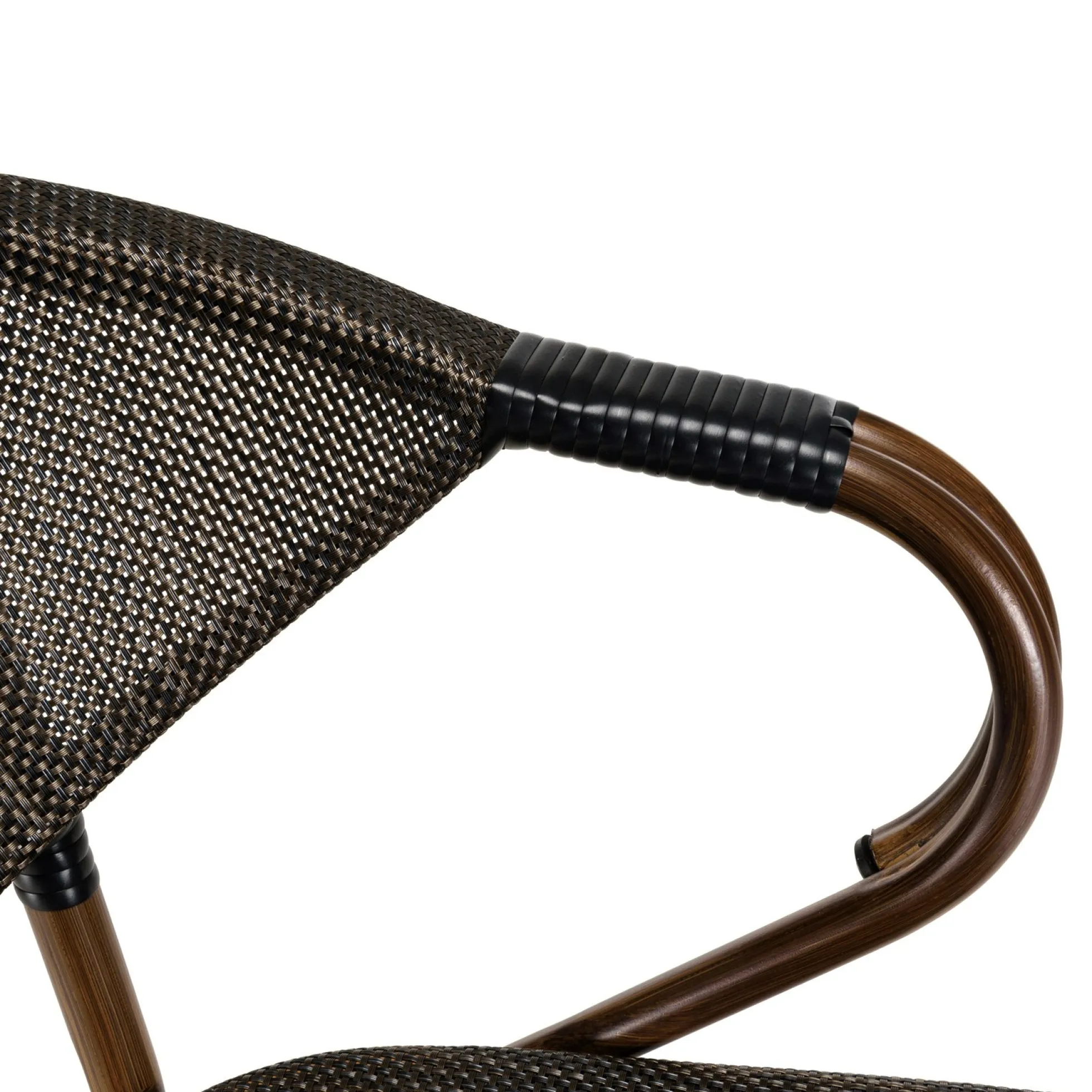 Fauteuil de jardin bistrot acier et textilène marron (lot de 2) GIJON