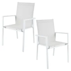 Fauteuil de jardin blanc en aluminium (lot de 2) OSLO
