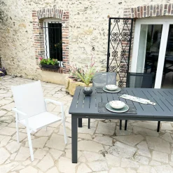 Fauteuil de jardin blanc en aluminium (lot de 2) OSLO