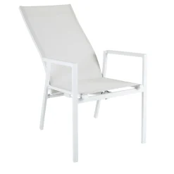 Fauteuil de jardin en aluminium avec dossier réglable blanc (lot de 2) OSLO