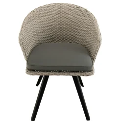 Fauteuil de jardin en résine tressée couleur grise coussin gris DETROIT