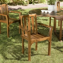 Fauteuil de jardin en teck huilé (lot de 2) MACAO