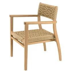 Fauteuil de jardin en teck tressage motif losanges (lot de 2) SUMMER