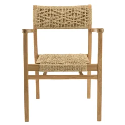 Fauteuil de jardin en teck tressage motif losanges (lot de 2) SUMMER