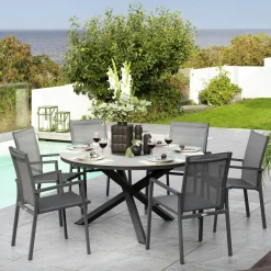 Fauteuil de jardin gris anthracite en aluminium (lot de 2) OSLO
