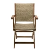 Fauteuil de jardin pliant acacia rotin synthétique BAHIA (lot de 2)