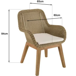 Fauteuil de jardin résine tressée beige (lot de 2) MANY