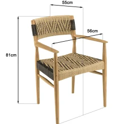 Fauteuil de jardin teck et cordes synthétiques tressées (lot de 2) SUMMER