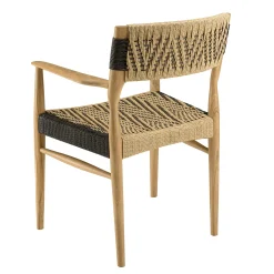 Fauteuil de jardin teck et cordes synthétiques tressées (lot de 2) SUMMER