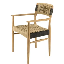 Fauteuil de jardin teck et cordes synthétiques tressées (lot de 2) SUMMER