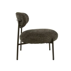Fauteuil de salon confortable – tissu chenille brun CREEK
