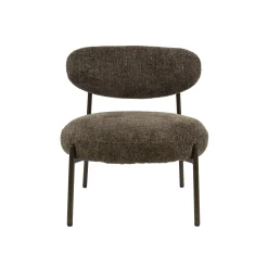 Fauteuil de salon confortable – tissu chenille brun CREEK