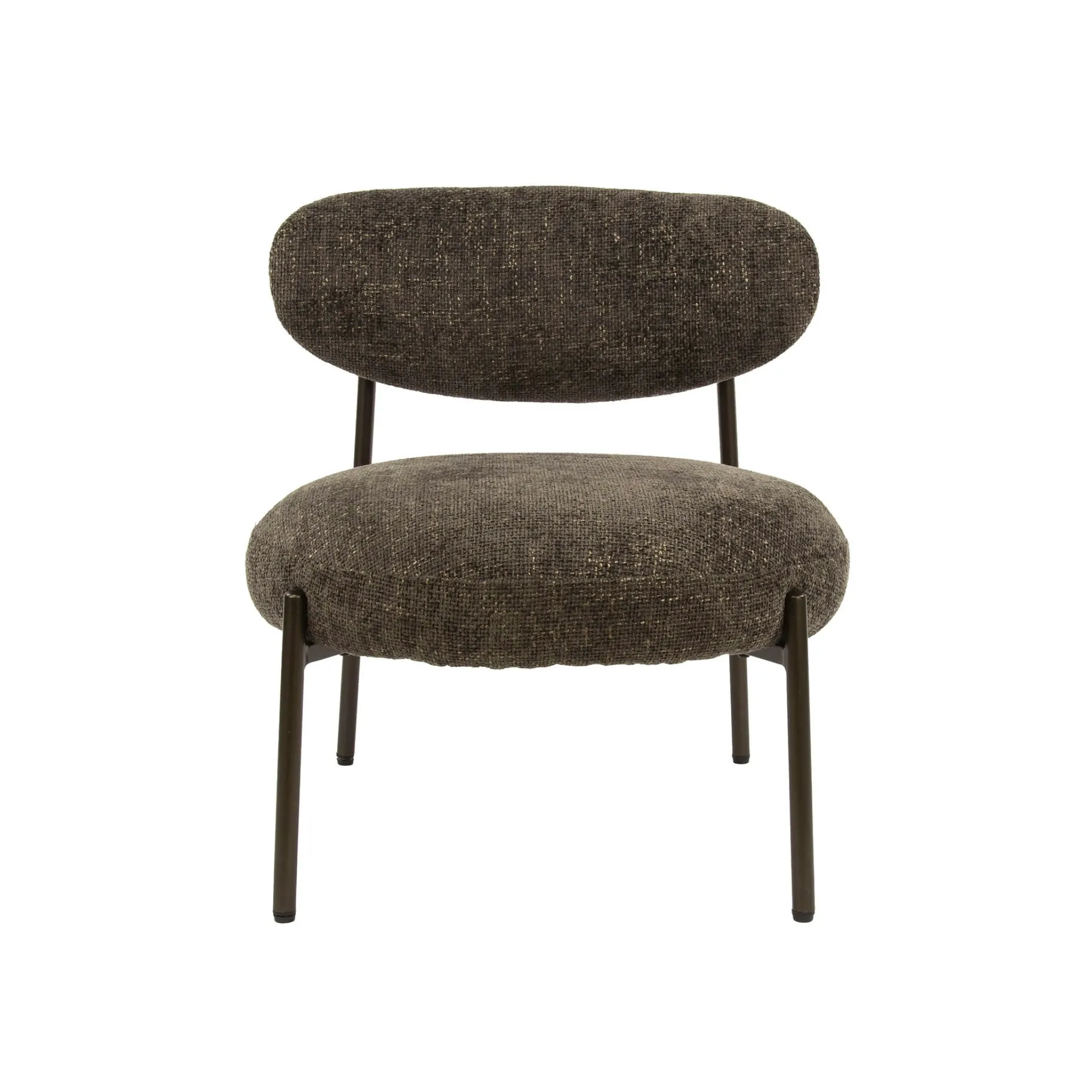 Fauteuil de salon confortable – tissu chenille brun CREEK