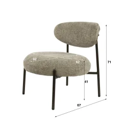 Fauteuil de salon confortable – tissu chenille sable CREEK