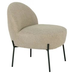 Fauteuil de salon en bouclette gris brun design organique BERLIN