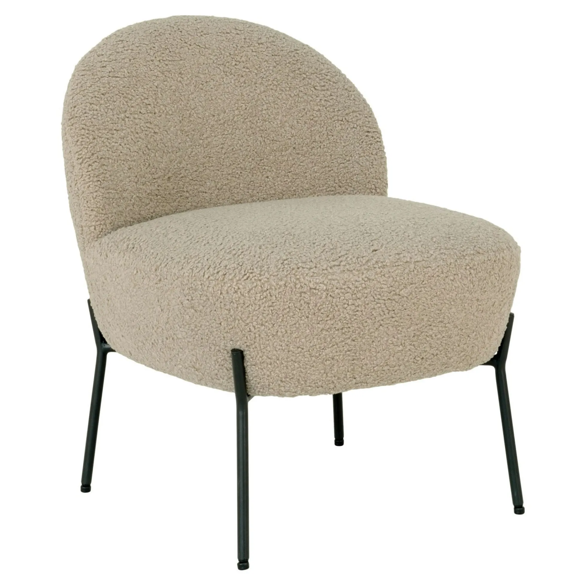 Fauteuil de salon en bouclette gris brun design organique BERLIN